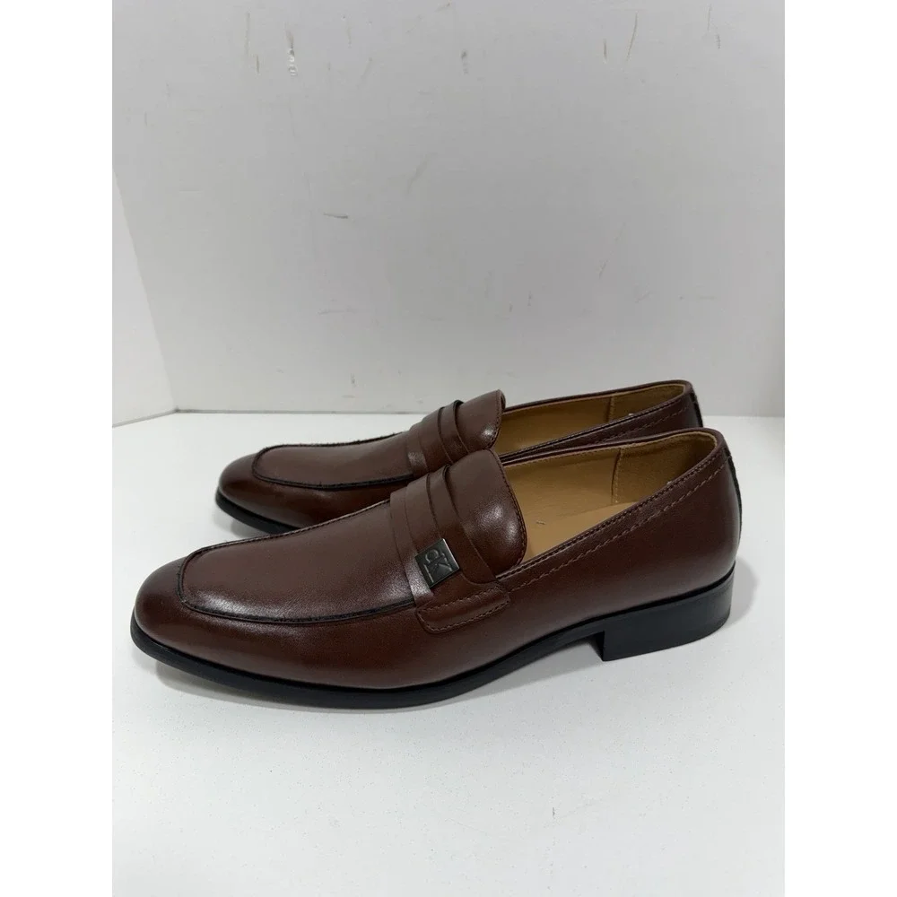 Calvin Klein Jameson Loafers Brown Slip-On Dress Shoes CMJIMNON-R Size 7.5 Men's